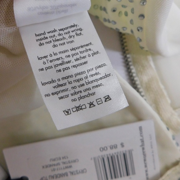 NWT!! WEWOREWHAT Crystal Bandeau Top Studded Rhinestones Bridal Glam Large - Picture 15 of 16